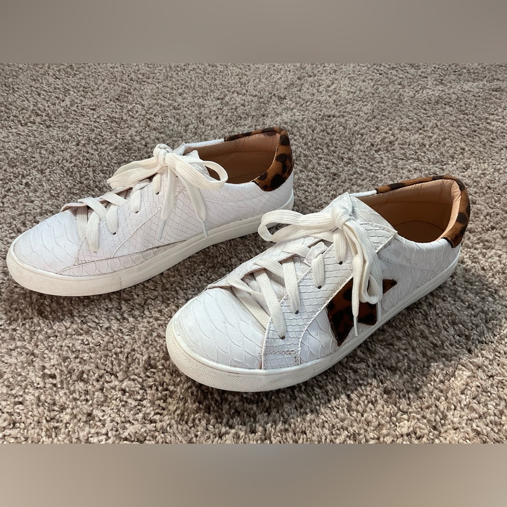 Mata Shoes White Sneakers with Leopard Detail - Picture 7 of 12